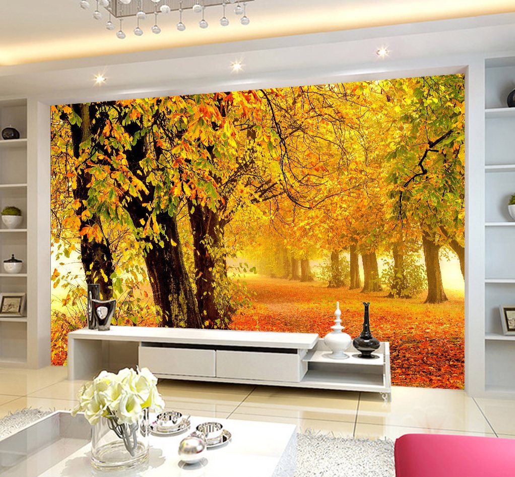 Tranh dán tường 3D Rừng cây phòng khách BE017 - BeHouse Deco ...