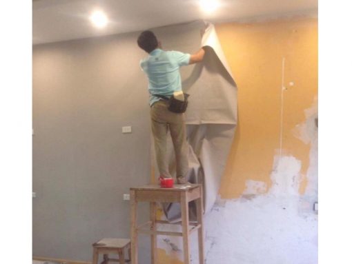 Công trình thi công Giấy dán tường Hàn Quốc cho nhà hàng tại Mã Mây