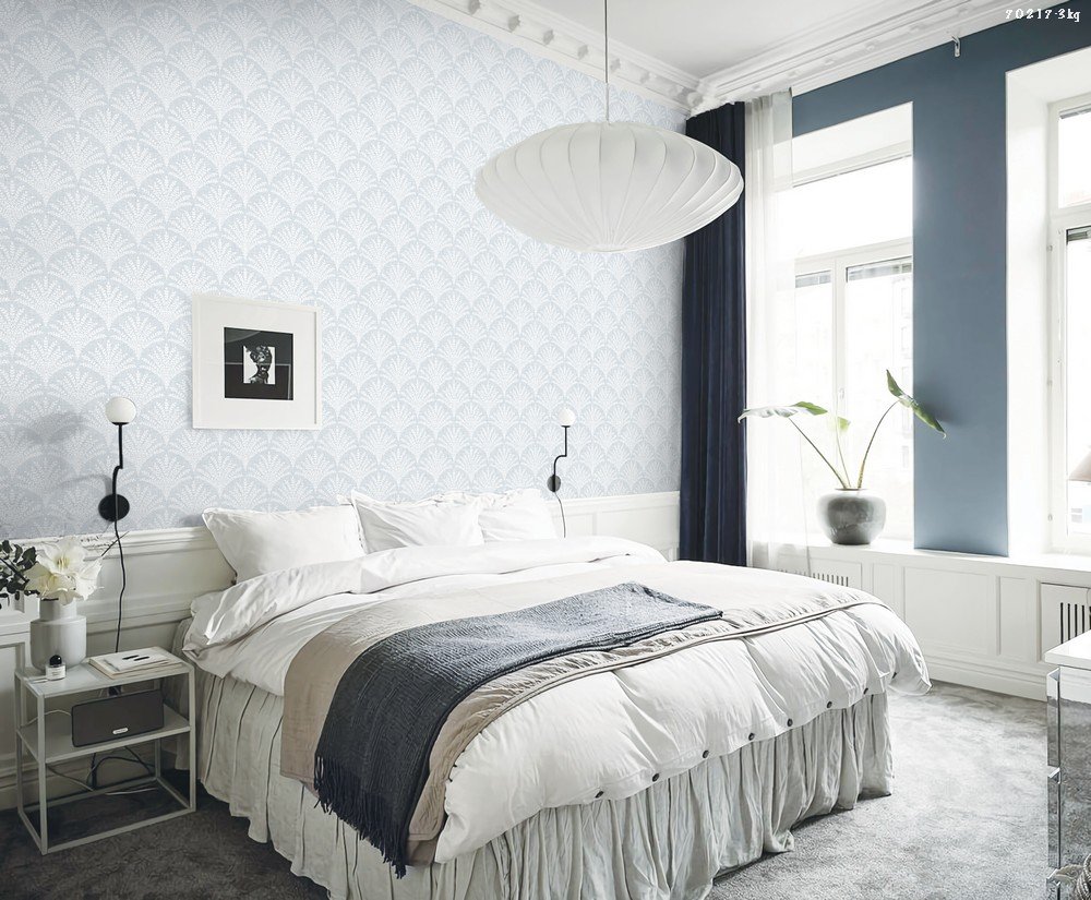 thiết kế phòng ngủ bằng giấy dán tường